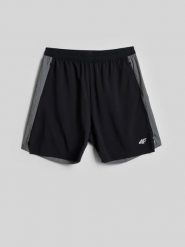 4F Spodenki do biegania szybkoschnące męskie - czarne S. Czarne krótkie spodenki sportowe męskie 4f, l, bez wzorów, z materiału, do biegania. Za 199.99 zł.