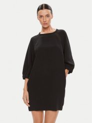 Marella Sukienka codzienna Karlie 32261408 Czarny Regular Fit. Czarne sukienki damskie Marella, na co dzień, bez wzorów, z syntetyku, bez kołnierzyka, bez ramiączek, proste. W wyprzedaży za 789.99 zł.