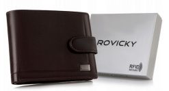 Portfel skórzany Rovicky PC-103L-BAR brązowy. Brązowe portfele męskie ROVICKY, bez wzorów, ze skóry. Za 82.15 zł.