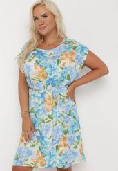 Jasnoniebieska Wiskozowa Sukienka Joycille. Niebieskie sukienki damskie Born2be, na co dzień, xl, bez wzorów, z wiskozy, bez kołnierzyka, bez ramiączek, midi. Za 34.99 zł.