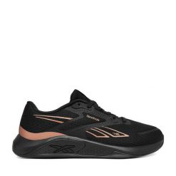 Buty na siłownię Reebok. Czarne obuwie sportowe damskie Reebok, bez wzorów, na fitness i siłownię. Za 329.99 zł.