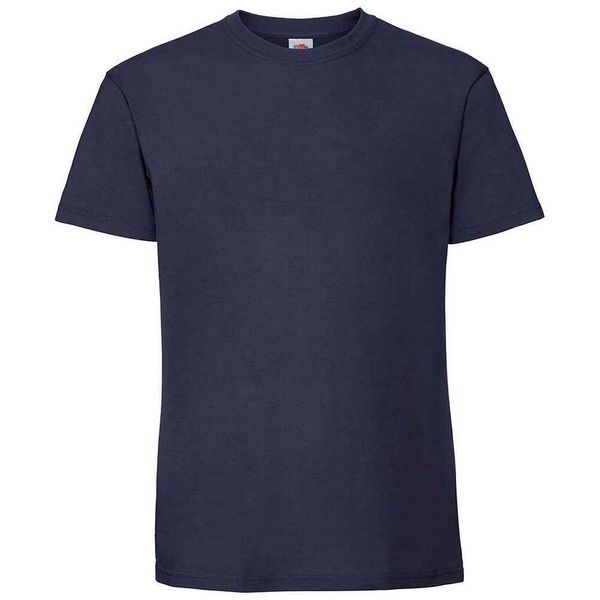 Męska Koszulka Iconic 195 Z Bawełny Premium Ringspun. Niebieskie koszulki sportowe męskie Fruit of the Loom, m, bez wzorów, z bawełny, bez kołnierzyka, bez ramiączek, trekkingowe. Za 39.99 zł.