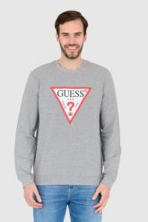 GUESS Szara męska bluza slim fit, Rozmiar M. Szare bluzy męskie Guess, l, z aplikacjami, bez kaptura. W wyprzedaży za 218.99 zł.