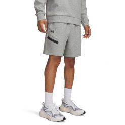 Spodenki treningowe męskie Under Armour Unstoppable Fleece. Czarne krótkie spodenki sportowe męskie Under Armour, l, bez wzorów, z bawełny, na fitness i siłownię. Za 320.35 zł.