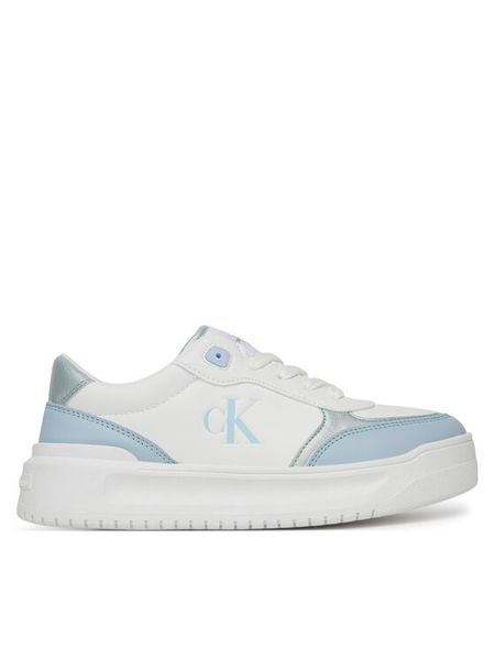 Calvin Klein Jeans Sneakersy Low Cut Lace-Up V3A9-82020-1355 Biały. Białe buty sportowe dziewczęce Calvin Klein Jeans, bez wzorów, z jeansu, bez zapięcia. Za 229.99 zł.