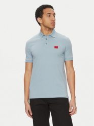 HUGO Polo Dereso232 50490770 Błękitny Slim Fit. Niebieskie koszulki polo męskie Hugo, m, bez wzorów, z bawełny, bez ramiączek. Za 239.99 zł.