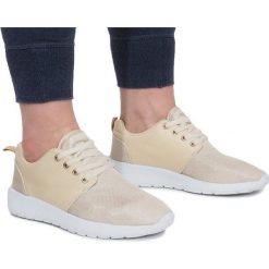Żółte Złote Sportowe trampki. Żółte trampki i tenisówki dziewczęce ButyModne, bez wzorów, z materiału, bez zapięcia. Za 64.00 zł.