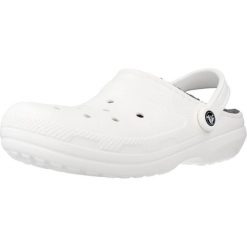 Sandały CROCS CLASSIC LINED CLOG Biały. Białe obuwie sportowe damskie Crocs, bez wzorów, z gumy, trekkingowe. Za 393.00 zł.