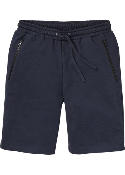 Bermudy dresowe. Czarne szorty męskie bonprix, l, bez wzorów, z dresówki. Za 77.99 zł.