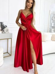 Sukienka Model Juliet 512-5 Red - Numoco. Czerwone sukienki damskie NUMOCO, na co dzień, l, z aplikacjami, z elastanu, eleganckie, bez kołnierzyka, plus size, bez ramiączek, maxi, proste. Za 485.92 zł.
