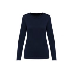 Suprima koszulka z długim rękawem z okrągłym dekoltem dla kobiet Kariban Premium. Niebieskie t-shirty damskie KARIBAN, bez wzorów, z bawełny, bez kołnierzyka. Za 136.00 zł.