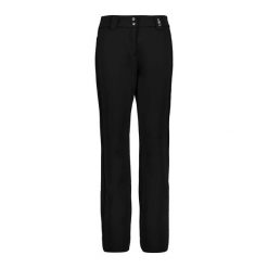 Spodnie narciarskie z wewnętrzną gaiter dla kobiet CMP. Czarne spodnie sportowe damskie CMP, bez wzorów, narciarskie. W wyprzedaży za 784.30 zł.