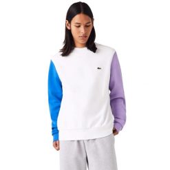 Bluza męska Lacoste SH9615 Tricolor. Białe bluzy męskie Lacoste, m, bez wzorów, z bawełny, bez kaptura. Za 327.00 zł.
