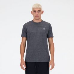 Koszulka męska New Balance MT41070BKH – szara. Szare koszulki sportowe męskie New Balance, m, bez wzorów, z bawełny, bez kołnierzyka, bez ramiączek, na fitness i siłownię. Za 149.99 zł.