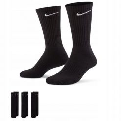 Nike Everyday Cushion Crew. Czarne legginsy sportowe męskie Nike, bez wzorów, do piłki nożnej. Za 56.99 zł.