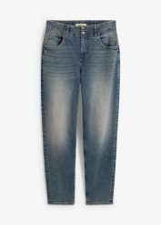 Dżinsy mom, high waist. Niebieskie jeansy damskie bonprix, z podwyższonym stanem. Za 142.99 zł.