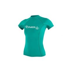 Damska koszulka typu rashguard O'Neill wetsuits Basic Skins. Niebieskie koszulki sportowe damskie O'Neill, bez wzorów, bez kołnierzyka, bez ramiączek, do pływania. Za 135.00 zł.