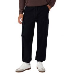 CHAMPION Spodnie męskie Woven Cargo Pants. Czarne spodnie sportowe męskie Champion, na jesień, l, bez wzorów, z bawełny. Za 220.99 zł.