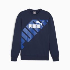 Puma Bluza Power Graphics Tr 67896114. Niebieskie bluzy męskie Puma, s, bez wzorów, bez kaptura. Za 140.99 zł.