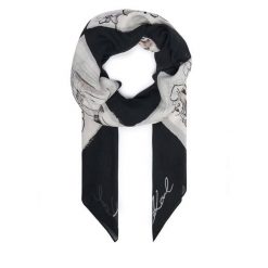 Chusta KARL LAGERFELD. Szare szaliki i chusty damskie KARL LAGERFELD, bez wzorów. Za 429.99 zł.