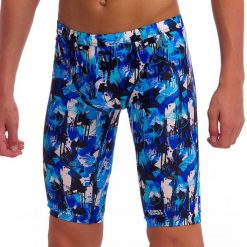 Spodenki FUNKY TRUNKS You Messer - jammery chłopięce. Niebieskie kąpielówki dla chłopców FUNKY TRUNKS, bez wzorów, z elastanu. Za 199.00 zł.