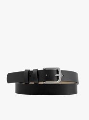 Czarny klasyczny pasek męski skórzany. Czarne paski damskie Ryłko, bez wzorów, z materiału, eleganckie. Za 129.99 zł.