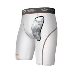 Spodenki do sportów walki męskie Shock Doctor AirCore Cup Compression. Białe krótkie spodenki sportowe męskie SHOCK DOCTOR, m, bez wzorów. Za 209.99 zł.