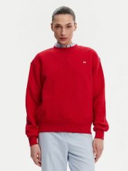 Tommy Hilfiger Bluza WW0WW45980 Czerwony Regular Fit. Czerwone bluzy damskie Tommy Hilfiger, m, bez wzorów, z bawełny, bez kaptura. Za 439.99 zł.