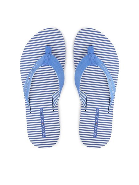 Tommy Hilfiger Japonki Th Ithaca Stripe Summer Sandal FW0FW09192 Niebieski. Niebieskie klapki damskie Tommy Hilfiger, bez wzorów, z materiału, bez obcasa. Za 152.99 zł.
