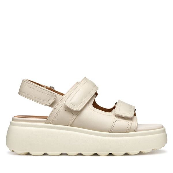 Sandały Geox. Brązowe sandały damskie Geox, bez wzorów, bez obcasa, na koturnie, bez zapięcia. Za 309.99 zł.