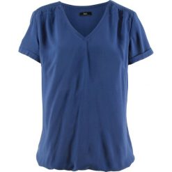 Bluzka, krótki rękaw bonprix kobaltowy. Bluzki damskie marki bonprix. Za 74.99 zł.