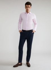 Granatowe spodnie garniturowe P21WF-6G-073-G-S. Niebieskie spodnie materiałowe męskie Pako Lorente, s, bez wzorów, z elastanu. Za 79.99 zł.