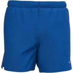 Szorty Mizuno Core 5.5. Niebieskie krótkie spodenki sportowe męskie Mizuno, bez wzorów, do biegania. Za 129.99 zł.