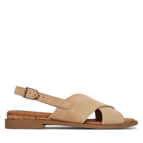 Sandały Tamaris. Brązowe sandały damskie Tamaris, bez wzorów, bez obcasa, na płaskiej podeszwie, bez zapięcia. Za 229.99 zł.