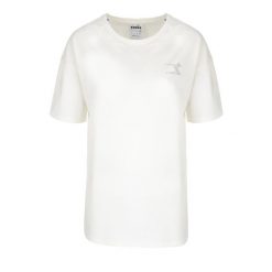 Koszulka damska DIADORA L.T-SHIRT SS BLINK L. Białe koszulki sportowe damskie Diadora, l, bez wzorów, bez kołnierzyka, bez ramiączek. Za 39.99 zł.