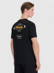 4F T-shirt regular z nadrukiem męski - czarny XXL. Czarne koszulki sportowe męskie 4f, m, bez wzorów, z bawełny, klasyczne, bez kołnierzyka. W wyprzedaży za 39.99 zł.