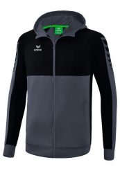 Kurtka treningowa z kapturem Erima Six Wings. Czarne kurtki męskie Erima, xl, bez wzorów, z bawełny, sportowe, z kapturem. Za 252.50 zł.