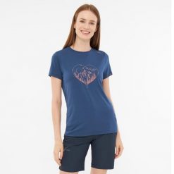 Koszulka turystyczna damska Viking Lenta Bamboo. Niebieskie koszulki sportowe damskie Viking, m, bez wzorów, bez kołnierzyka, bez ramiączek. Za 129.90 zł.