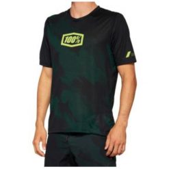 Dżersej z krótkim rękawem 100% airmatic LE. Brązowe buty sportowe męskie 100%, l, bez wzorów, z dżerseju, bez kołnierzyka, bez ramiączek, rowerowe. W wyprzedaży za 217.25 zł.