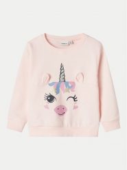 NAME IT Bluza 13232088 Różowy Regular Fit. Czerwone bluzy dla dziewczynek Name it, bez wzorów, z bawełny, bez ramiączek, bez kaptura. Za 59.99 zł.