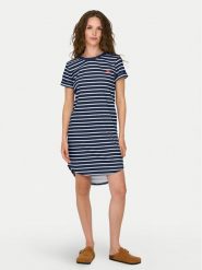 JDY Sukienka codzienna New Ivy 15298074 Granatowy Regular Fit. Niebieskie sukienki damskie JDY, na co dzień, l, bez wzorów, z bawełny, bez kołnierzyka, bez ramiączek, proste. Za 69.99 zł.