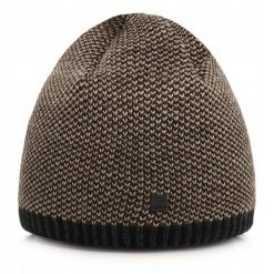 Ciepła, Dwuwarstwowa Czapka Beanie - Pako Jeans - Beżowy Melanż. Brązowe czapki i kapelusze męskie Pako Jeans, na zimę, bez wzorów, z jeansu, sportowe. Za 45.00 zł.