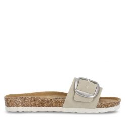 Klapki CRUZ. Szare klapki damskie CRUZ, bez wzorów, bez obcasa. Za 119.99 zł.