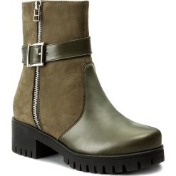 Botki OLEKSY - 238/892/884 Zielony. Zielone botki damskie Oleksy, z nubiku, bez obcasa. W wyprzedaży za 269.00 zł.
