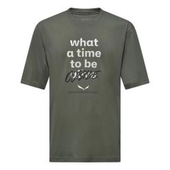 Luźny T-shirt Salewa Eagle Outside. Zielone t-shirty męskie Salewa, m, bez wzorów, z bawełny, bez kołnierzyka. Za 231.50 zł.