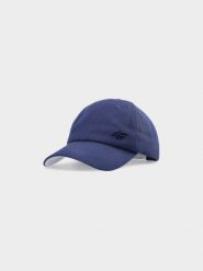 4F Czapka z daszkiem snapback uniseks - granatowa S/M. Niebieskie czapki i kapelusze damskie 4f, na lato, bez wzorów, z bawełny, klasyczne. W wyprzedaży za 29.99 zł.