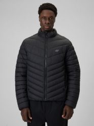 4F Kurtka z wypełnieniem syntetycznym męska - czarna XL. Czarne kurtki męskie 4f, m, bez wzorów, z materiału, bez kaptura. Za 249.99 zł.