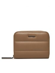 Calvin Klein Portfel Line Quilt Medium Zip Around K60K612201 Brązowy. Brązowe portfele damskie Calvin Klein, bez wzorów, ze skóry. Za 149.99 zł.