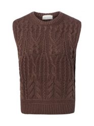 Msch Copenhagen sweter bez rękawów Kobiety Bawełna brązowy, M/L. Brązowe swetry damskie MSCH Copenhagen, l, bez wzorów, z bawełny, biznesowe, bez kołnierzyka, bez ramiączek, bez kaptura. Za 299.95 zł.