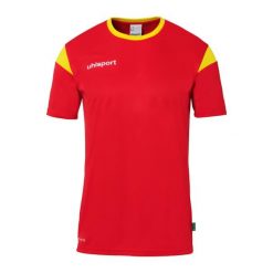 Koszulka Uhlsport Squad 27. Czerwone koszulki sportowe męskie Uhlsport, m, bez wzorów, bez kołnierzyka, bez ramiączek, do piłki nożnej. Za 122.50 zł.